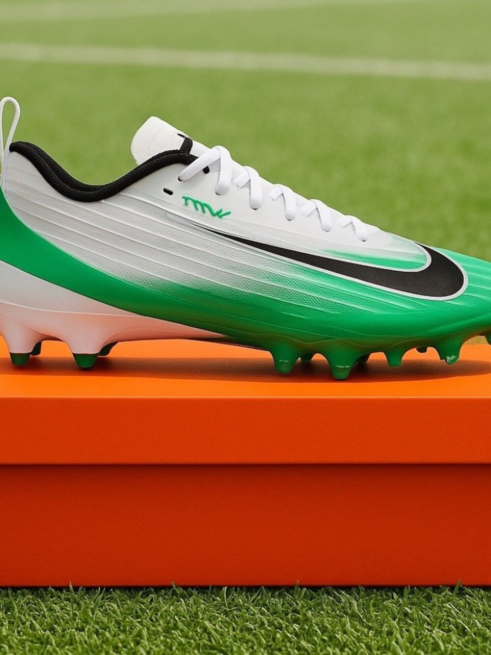 Size 7 - Nike Vapor Speed 3 White Green Football Cleat HM8849-100 Mens NEW W/BOX